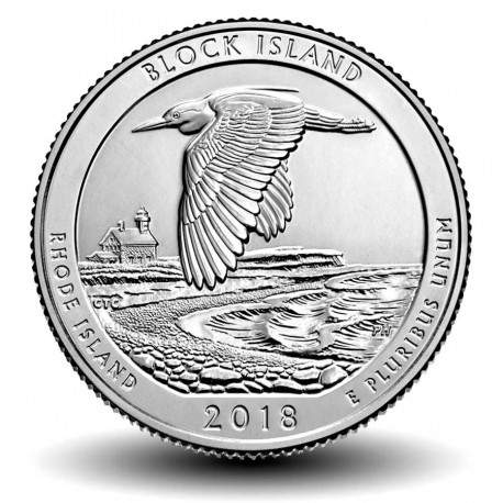 ETATS UNIS / USA - PIECE de 25 Cents - America the Beautiful - Block Island