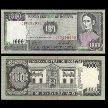 BOLIVIE - Billet de 1000 Pesos Bolivianos - Juana Azurduy de Padilla - 25.06.1982 – JeromeCollection
