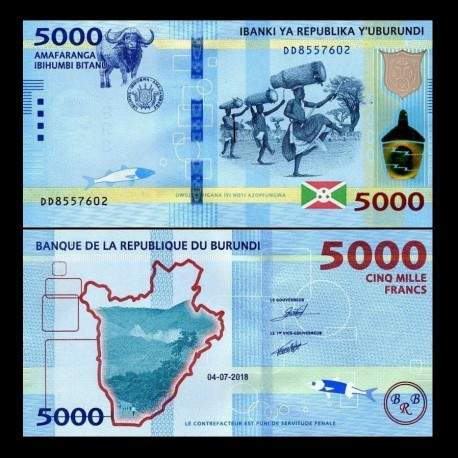 BURUNDI - Billet de 5000 Francs - 04.07.2018