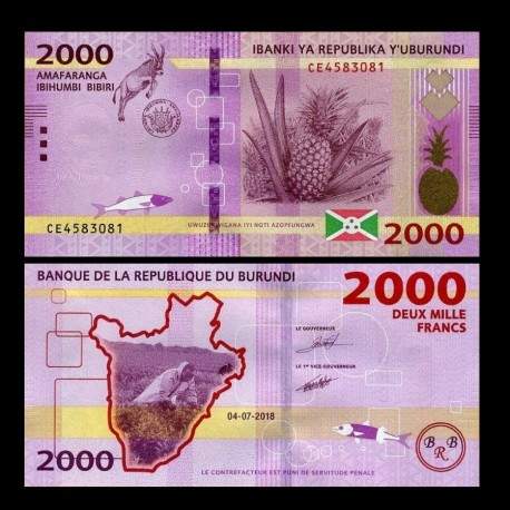 BURUNDI - Billet de 2000 Francs - 04.07.2018