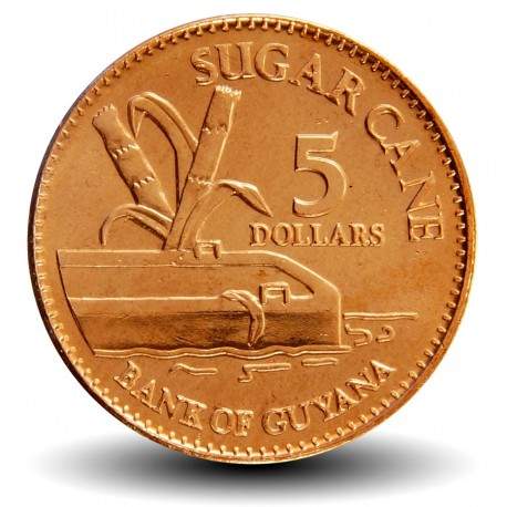 GUYANA - PIECE de 5 Dollars - Canne à sucre - 2018