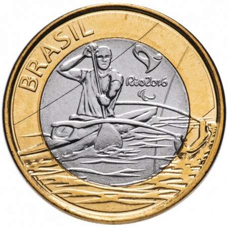 BRESIL - PIECE de 1 Real - Jeux olympiques de Rio 2016 - Paracanoë - 2015