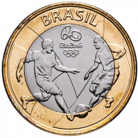 BRESIL - PIECE de 1 Real - Jeux olympiques de Rio 2016 - Football - 2015
