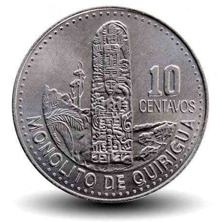 GUATEMALA - PIECE de 10 Centavos - Stèle Maya - 1996