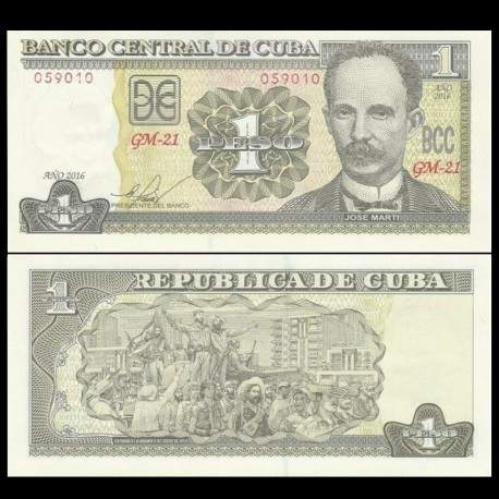 CUBA - Billet de 1 Peso - José Martí - 2016 – JeromeCollection