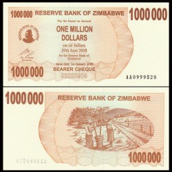 ZIMBABWE - Billet de 1000000 Dollars - Bearer cheque - 2008