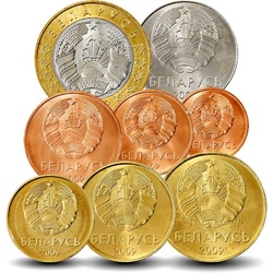 BIÉLORUSSIE - SET / LOT de 8 PIECES de 1 2 5 10 25 KOPECK 1 2 ROUBLES - 2009 / 2016