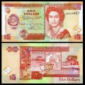 BELIZE - Billet de 5 Dollars - Cercueil de Thomas Potts - 2016