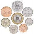 GUERNESEY - SET / LOT de 8 PIECES - 1 2 5 10 20 50 Pence 1 2 Pounds - 1992 /