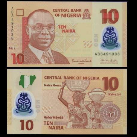 NIGERIA - Billet de 10 Naira - Joueurs de tambours - 2011