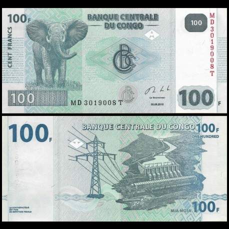 CONGO - Billet de 100 Francs - Éléphant - G&D - 2013