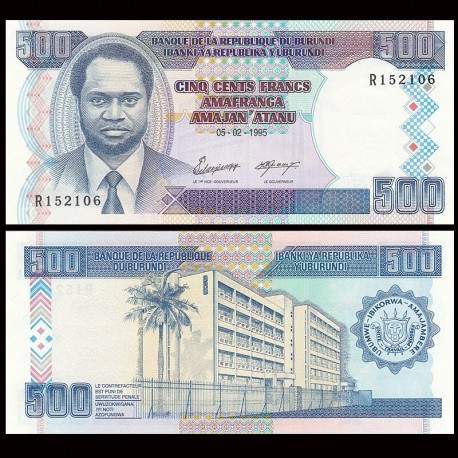 BURUNDI - Billet de 500 Francs - Président Melchior Ndadaye - 5.2.1995 – JeromeCollection