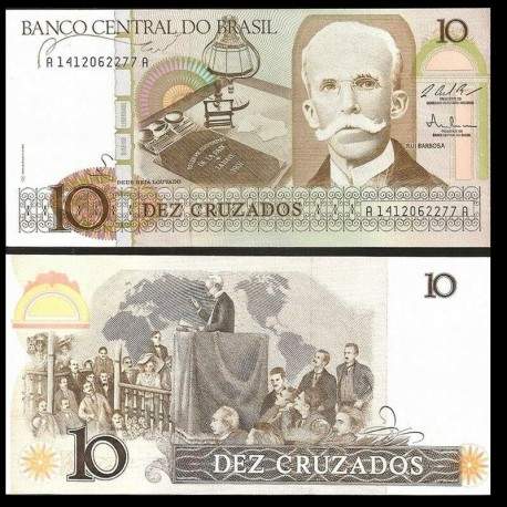 BRESIL - Billet de 10 Cruzados - Rui Barbosa - 1987