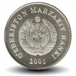 OUZBEKISTAN - PIECE de 10 Som - Carte de l'Ouzbékistan - 2001