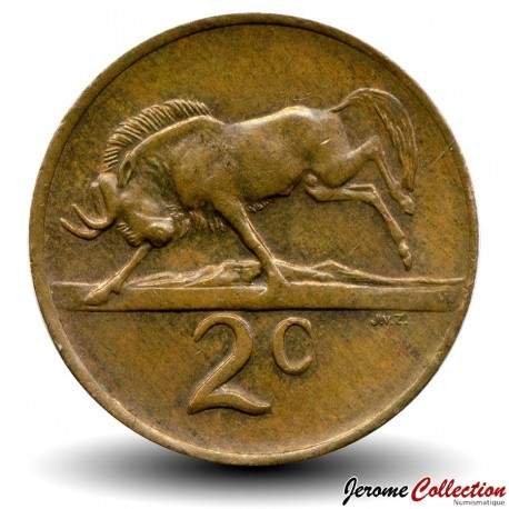 AFRIQUE DU SUD - PIECE de 2 Cents - Gnou noir - 1981