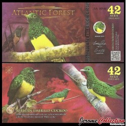 ATLANTIC FOREST - Billet de 42 Aves - Oiseau Coucou foliotocol - 2019