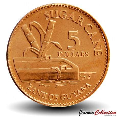GUYANA - PIECE de 5 Dollars - Canne à sucre - 2008