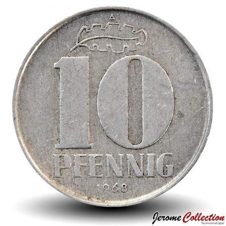 ALLEMAGNE DE L'EST / DDR / RDA - PIECE de 10 Pfennig - 1968