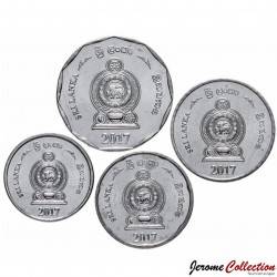 SRI LANKA - SET / LOT de 4 PIECES de 1 2 5 10 Roupies - 2017
