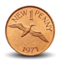 GUERNESEY (île de) - PIECE de 1 New Penny - Fou de Bassan - 1971