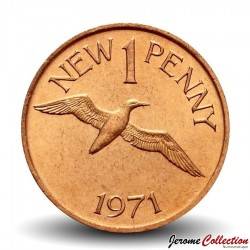 GUERNESEY (île de) - PIECE de 1 New Penny - Fou de Bassan - 1971