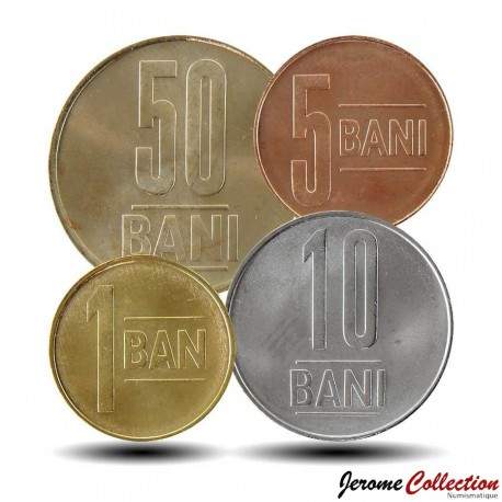 ROUMANIE - SET / LOT de 4 PIECES - 1 5 10 50 BANI - Nouvel Emblème - 2019 – Km441 442 443 444 – JeromeCollection
